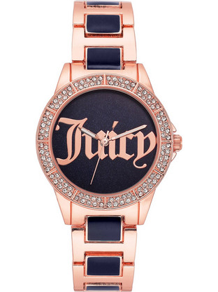 Juicy Couture Γυναικείο Ρολόι με Μαύρο Ροζ Χρυσό Μεταλλικό Μπρασελέ JC/1308NVRG
