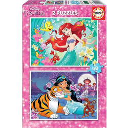 Παιδικό Puzzle Educa Disney Ariel & Jasmin 2x48 Κομμάτια