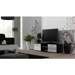 Cama Meble Έπιπλο Τηλεόρασης Ξύλινο Black/White Μ140xΠ43xΥ37cm Soho SOHORTV140CZ/BI