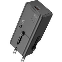 Φορτιστής Ταξιδίου Hoco AC25 Mini Universal Converter US/EU/AU/ UK USB-C 30W Μαύρος - Hoco