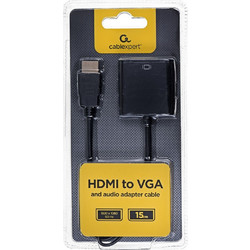 Gembird A-HDMI-VGA-03 video cable adapter 0.15 m HDMI Type A (Standard) VGA (D-Sub) Black