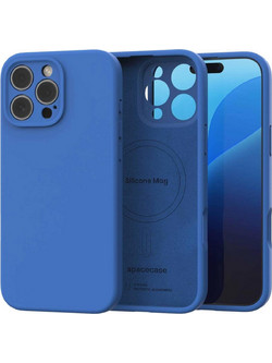 Θήκη iPhone 16 Pro Max Spacecase Silicone Mag Case Σιλικόνης με MagSafe - Blue (5905719111991)