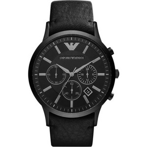 Emporio Armani Ανδρικό Ρολόι Χρονογράφος με Μαύρο Δερμάτινο Λουράκι AR2461 Emporio Armani Ανδρικό Ρολόι Χρονογράφος με Μαύρο Δερμάτινο Λουράκι AR2461