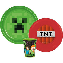Minecraft TNT σετ φαγητού πλαστικό 3 τεμάχια Πράσινο