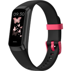 Smartwatch Wish 3 - Μαύρη κάσα / Μαύρο-Κόκκινο λουρί σιλικόνης