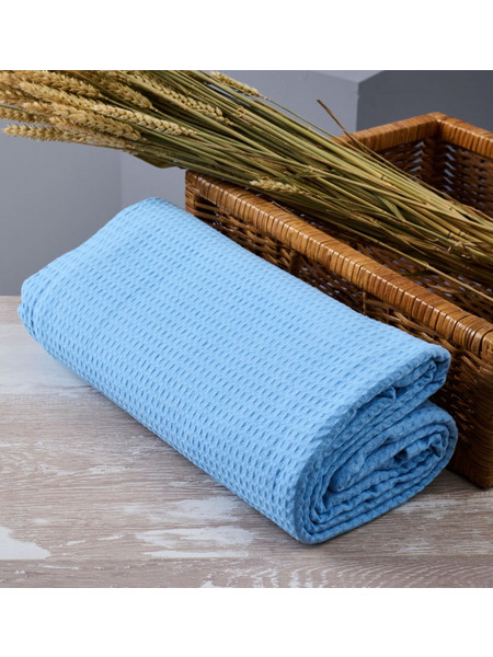 Κουβέρτα Μονόχρωμη Πικέ Summer Line CVC - L.Blue, 265x280