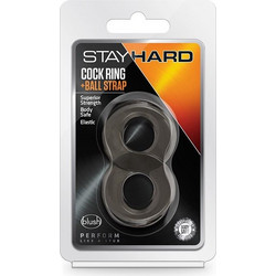 Blush Stay Hard Cock Ring & Ball Strap Δαχτυλίδι Πέους & Όρχεων Μαύρο