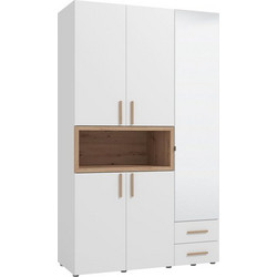 ΝΤΟΥΛΑΠΑ DONALD 3K2F1O h227 ΛΕΥΚΟ/ARTISAN OAK ΧΡΩΜΑ 135x57x227εκ