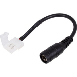 STRIPART 70739 Ενωτικός Ταχυσύνδεσμος με 15cm Καλώδιο Τροφοδοσίας για Μονόχρωμη Ταινία LED 2Pin 8mm σε DC Θηλυκό Σύνδεσμο 2.1mm IP20 - Μ15 x Π1.2 x Υ1.2