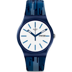 Swatch Fiamablu Ανδρικό Ρολόι με Μπλε Καουτσούκ Λουράκι SUON712