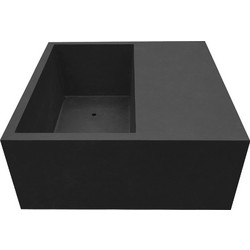 ΖΑΡΝΤΙΝΙΕΡΑ ME ΚΑΘΙΣΜΑ FIBERCLAY ΜΑΥΡΟ ΟΡΘΟΓΩΝΙΑ - 92x92x45cm 1/ΚΙΒ