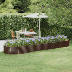 vidaXL Ζαρντινιέρα Καφέ 396x100x36 εκ. Γαλβανισμένος χάλυβας 319005