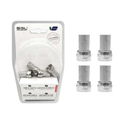 Βύσμα κεραίας TV Coaxial τύπου F - 4pcs - 1823-4 - Silver - 0014147