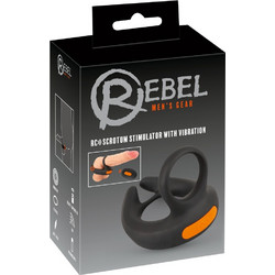 Rebel Soctrum Cock & Ball Vibrator RIng Ελαστικό Δαχτυλίδι Πέους & Όρχεων Σιλικόνης με Δόνηση Μαύρο