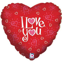 18" Μπαλόνι αγάπης μικρές καρδιές Love You'