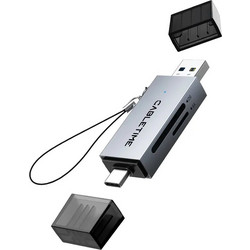 CABLETIME card reader CT-ACSD3-AG, SD/micro SD, USB/USB-C, 5Gbps, γκρι