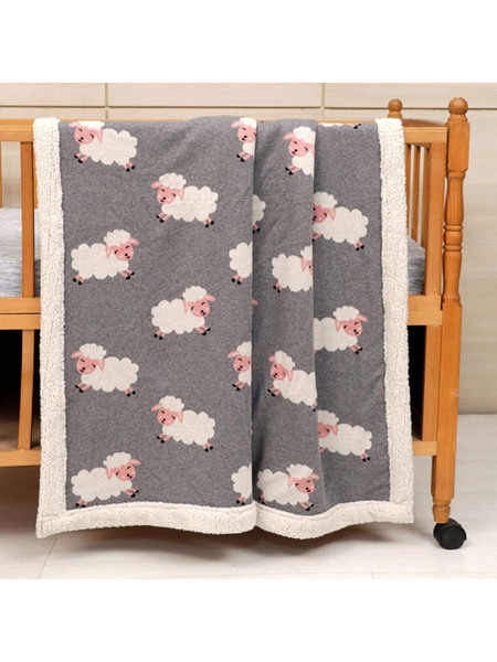 Κουβέρτα πλεκτή-sherpa Liolios home Sheep 100x120