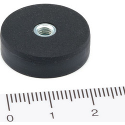 Μαγνήτης Πέλμα Λάστιχο Φ22x6mm x M4 Εσωτερικό Σπείρωμα Νεοδυμίου Δύναμη Έλξης 4,5kg