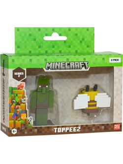 Minecraft - 3D 6 cm Figure 2 pack window box S2 - Zombie Villager & Bee