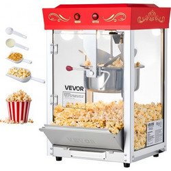 VEVOR Μηχανή Ποπκόρν Πάγκου 800W 0.2kg Καζάνι Κόκκινο TSBMHJHS8OZW7CM90001V2