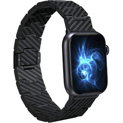 Pitaka Carbon Fiber Λουράκι Μεταλλικό Black (Apple Watch 42 / 44 / 45mm)