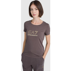 EA7 ARMANI T-SHIRT ΜΠΛΟΥΖΑ ΓΥΝΑΙΚΕΙΑ - ΚΑΦΕ - 8NTT67TJDQZ