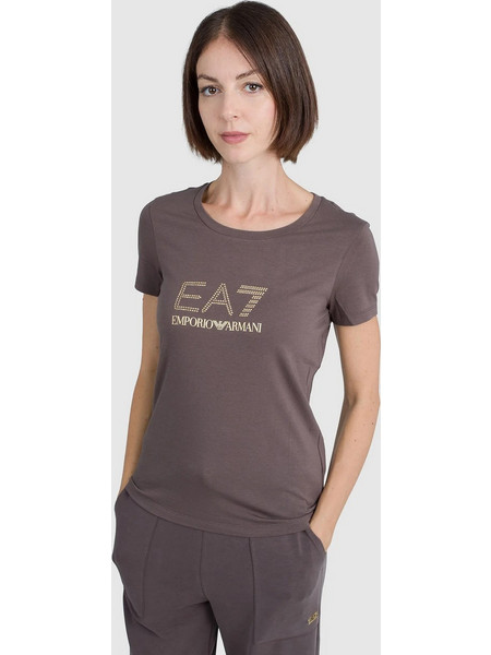 EA7 ARMANI T-SHIRT ΜΠΛΟΥΖΑ ΓΥΝΑΙΚΕΙΑ - ΚΑΦΕ - 8NTT67TJDQZ