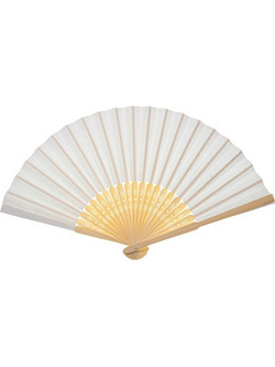 Βεντάλια Γυναίκεια ξύλινη Με Σχέδιο 21cm 98735-12 Λευκό