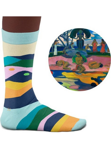 Sock Affairs Day of The God Paul Gauguin 1894 Ανδρικές Κάλτσες Ψηλές με Σχέδια Πολύχρωμες