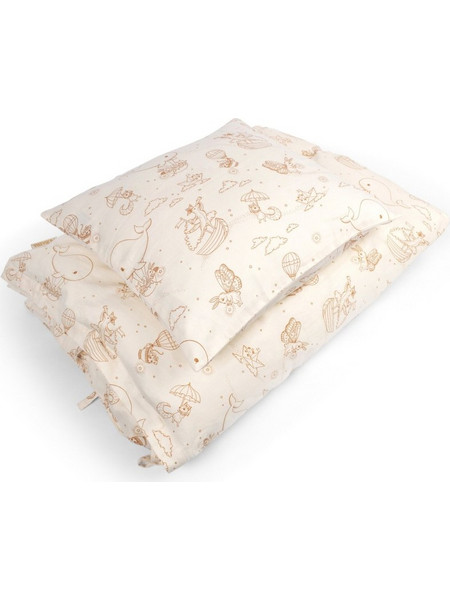 Filibabba - Junior bed linen GOTS - Dreamy Adventurers - Hvid - 100x140 cm (FI-03809)