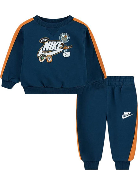 Nike Παιδικό Σετ Φόρμας Πορτοκαλί Navy Μπλε 66N497-023
