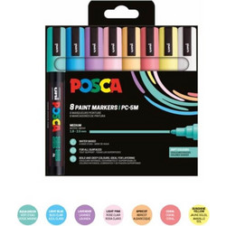 Μαρκαδόροι Σετ Blister Uni Posca 8Τεμ. 2.5mm PC-5M Soft