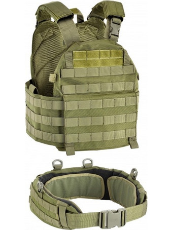 ΓΙΛΕΚΟ ΦΟΡΕΑΣ PLATE CARRIER ΜΕ MOLLE ΖΩΝΗ DEFCON 5 OD GREEN