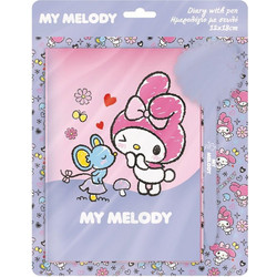 Ημερολόγιο με Κλειδί και Στυλό Pom Pom My Melody