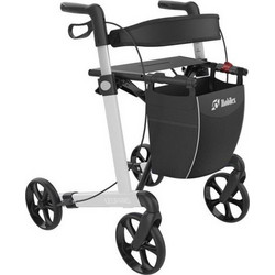 Περιπατητήρας Leopard rollator - Ασημί - Ύψος καθίσματος 62 εκ - Κανονικοί τροχοί