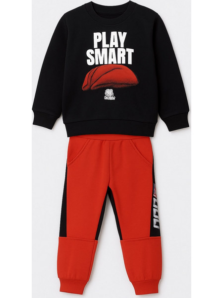 Joyce Παιδικό Σετ Φόρμας Μαύρο Κόκκινο 2264115