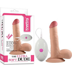 Lovetoy 7.5" 10 Functions The Ultra Soft Dude Ρεαλιστικός Δονητής για Ζευγάρια με Τηλεχειριστήριο