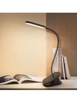 LED Επαναφορτιζόμενο Φωτιστικό Γραφείου - Πορτατίφ 4000K με Μανταλάκι και Εύκαμπτο Βραχίονα Aigostar Μαύρο