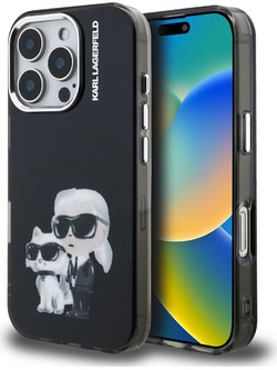 Karl Lagerfeld IML Aquarelle Karl & Choupette & Logo Θήκη Black (iPhone 16 Pro Max)