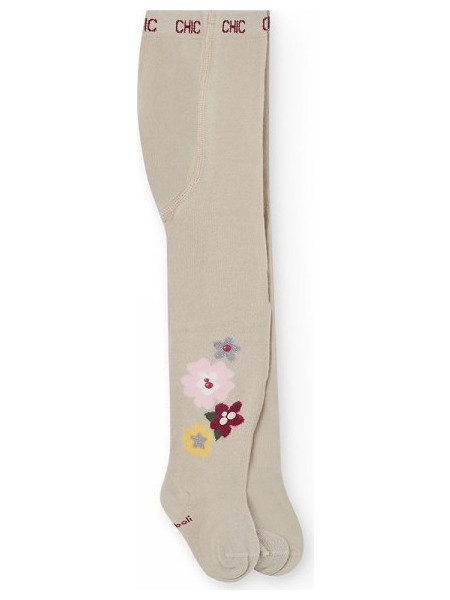 BOBOLI Thick tights floral for baby girl -BCI - 702133 - ΚΟΡΙΤΣΙ - creme