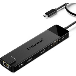 Lemorele TC100 Docking Station 13-σε-1 USB-C Hub με Dual 4K HDMI, VGA, PD 100W, Ethernet, SD/TF & Audio για Laptop / MacBook / Surface