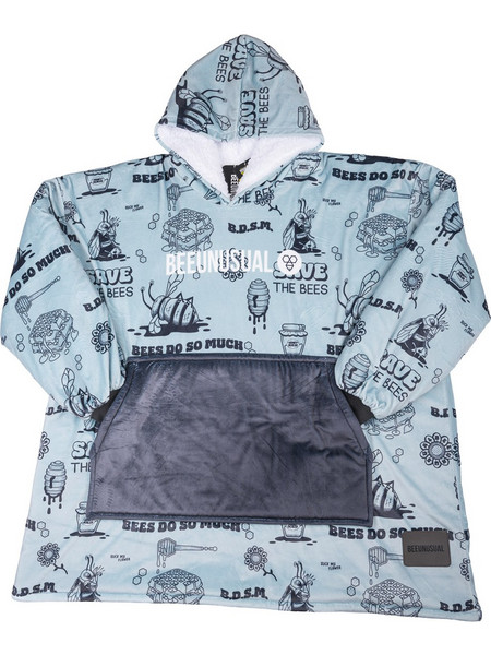 BEE UNUSUAL BDSM HOODED PONCHO BLANKET HH-257427-L.BLUE Σιελ