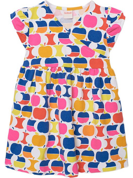 Boboli Παιδικό Φόρεμα Royal Blue Φούξια Κίτρινο 343066-1