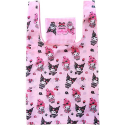 Sanrio Pink Black Party Series Tote Bag Kuromi & My Melody Foldable