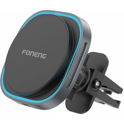 Universal Βάση Στήριξης Αεραγωγού Αυτοκινήτου Foneng CP128 Magnetic με Ασύρματη Φόρτιση & Φωτισμό 15W Μαύρο N70263