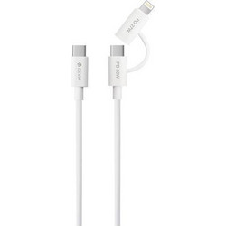 Καλώδιο Σύνδεσης USB 2.0 Devia EC404 2 σε 1 USB C σε USB C & Lightning PD 60W & 27W 1.2m Smart Λευκό N67012