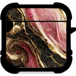 CUSTOM Marble Black-Pink - Airpods 1 & 2
