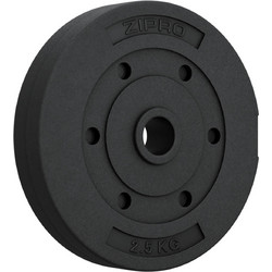 Zipro Δίσκος Βάρους Ασφάλτου 2,5kg, 31mm, Μαύρος, Πλαστική Επικάλυψη
