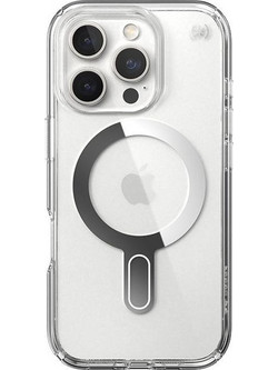 SPECK IPHONE 16 PRO CASE (150703-3199) PRESIDIO PERFECT CLEAR + CLICKLOCK (CLEAR/CHROME)