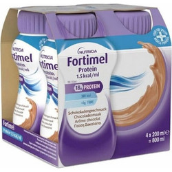 Nutricia Fortimel Protein 1.5 Kcal Σοκολάτα Θρεπτικό Συμπλήρωμα Διατροφής σε Υγρή Μορφή Υψηλής Περιεκτικότητας σε Πρωτεϊνη, 4 x 200ml